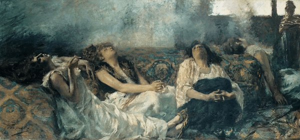 Previati Gaetavo - Hashish smokers