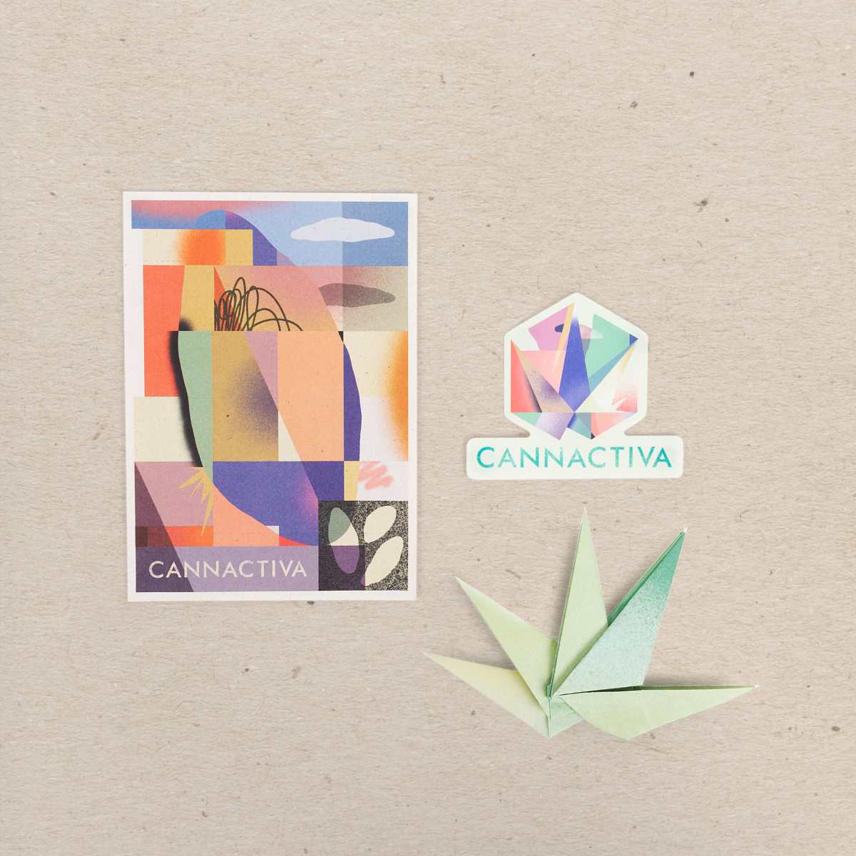 Felicitación de otoño de Cannactiva, inspirada en el Origami, por Aleix Font Arroyo