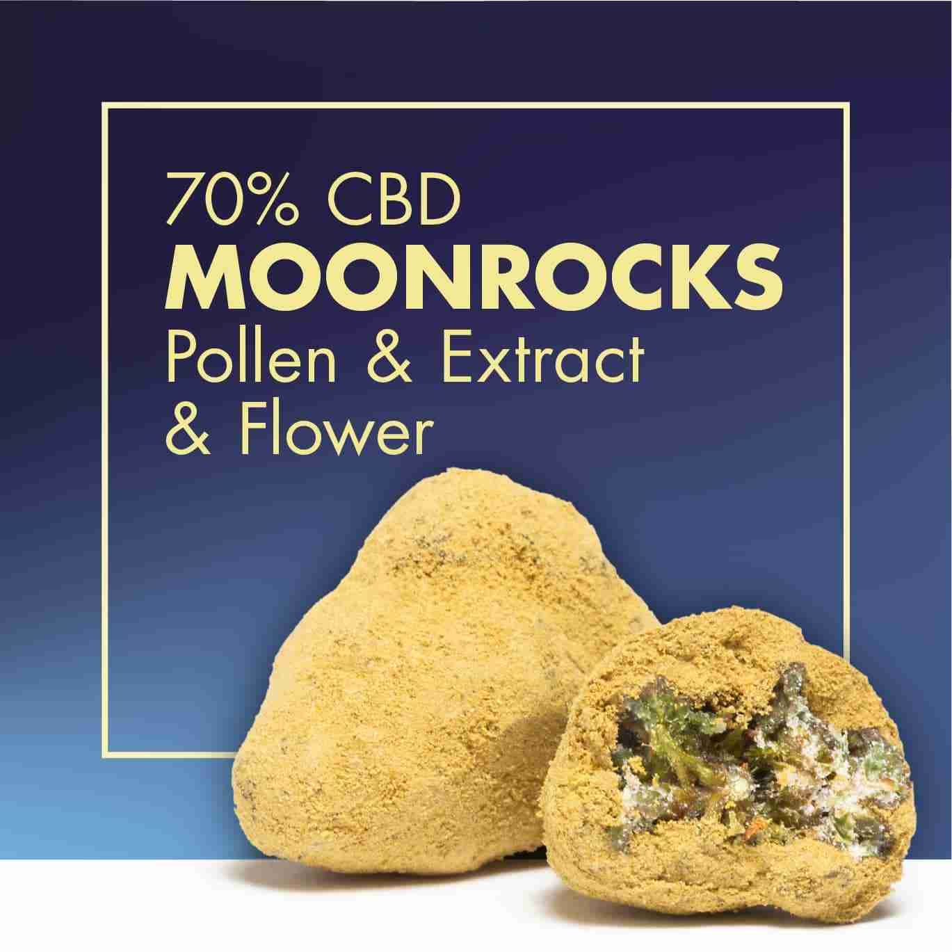 MoonRocks 70 % CBD — bourgeons CBD enrobés d’extrait et de kief de Cannactiva