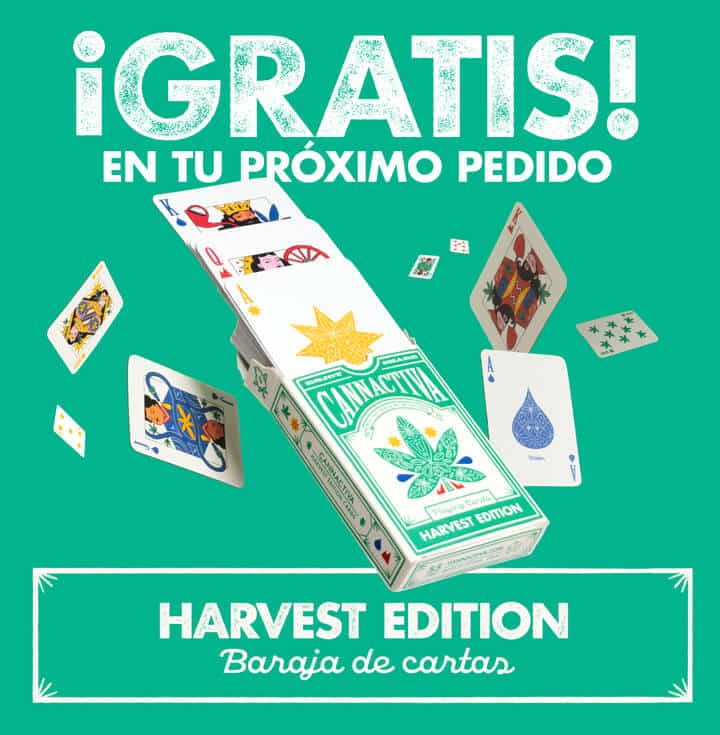 Este verano en Cannactiva, regalamos una baraja de cartas de póker versión cannabis gratis en cada pedido.