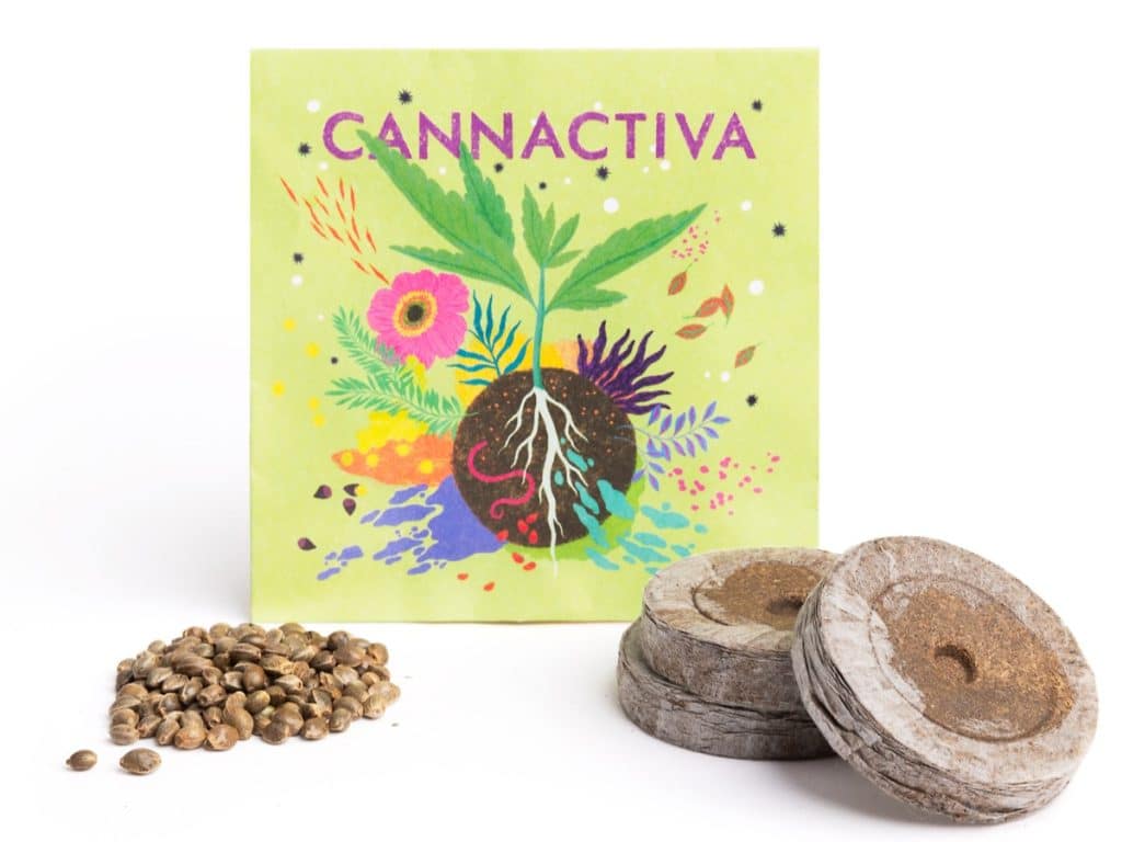 Semilla de cáñamo certificada y jiffy de regalo en todos los pedidos de Cannactiva