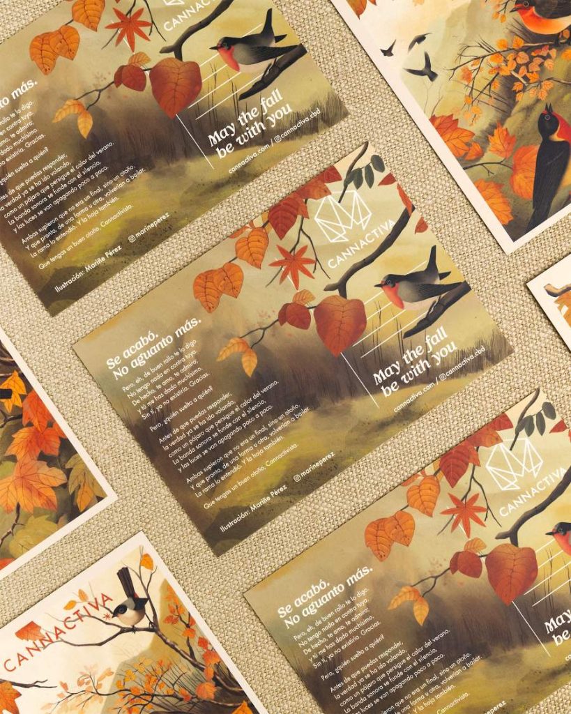 Marine Perez Ilustracion Otono Maple 3 Postcard
