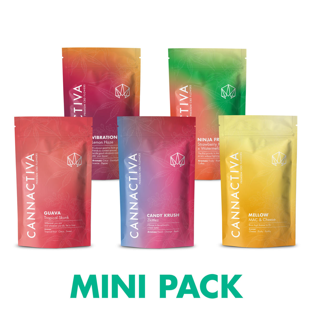 Mini Pack Degustação | Flores CBD Premium - Cannactiva